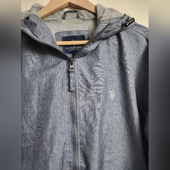 US.POLO.ASSN. Gray Jacket for Men Medium Windbreaker - Picture 2 of 12